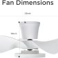 Quiet LED Light Ceiling Fan 22-Inch with Remote for Rooms 3